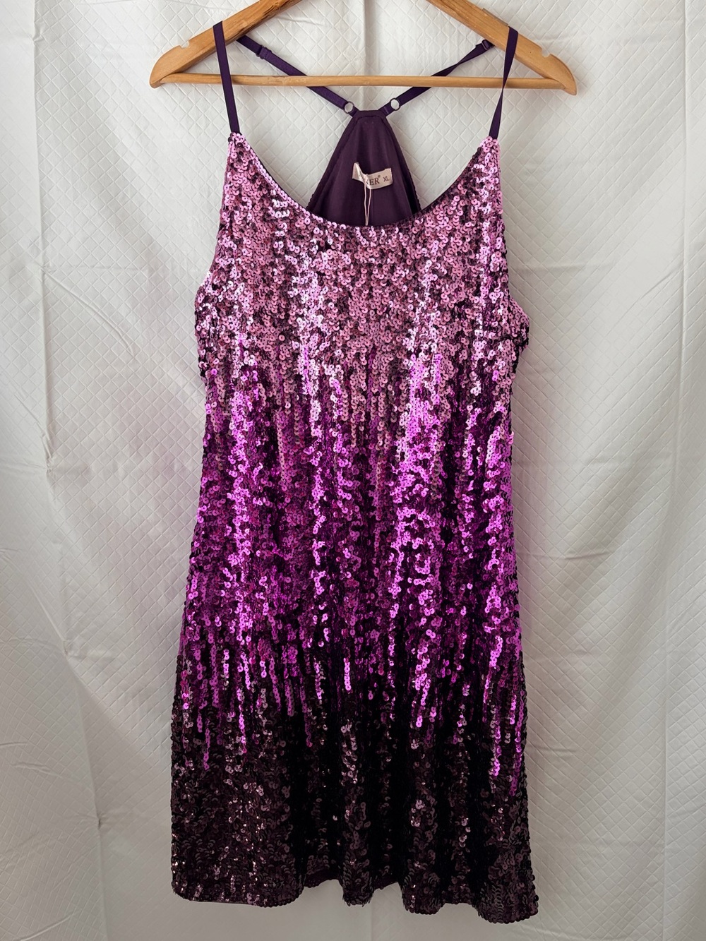 Sequin Ombre Purple Midi Dress - Women's
